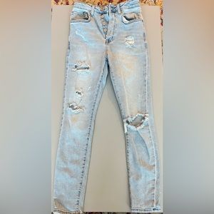 Forever 21 light blue jeans with rips
